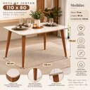 Ver imagem 6 de Jogo de Mesa de Jantar 110x80 com 4 Cadeiras de Madeira e Linho Estofada