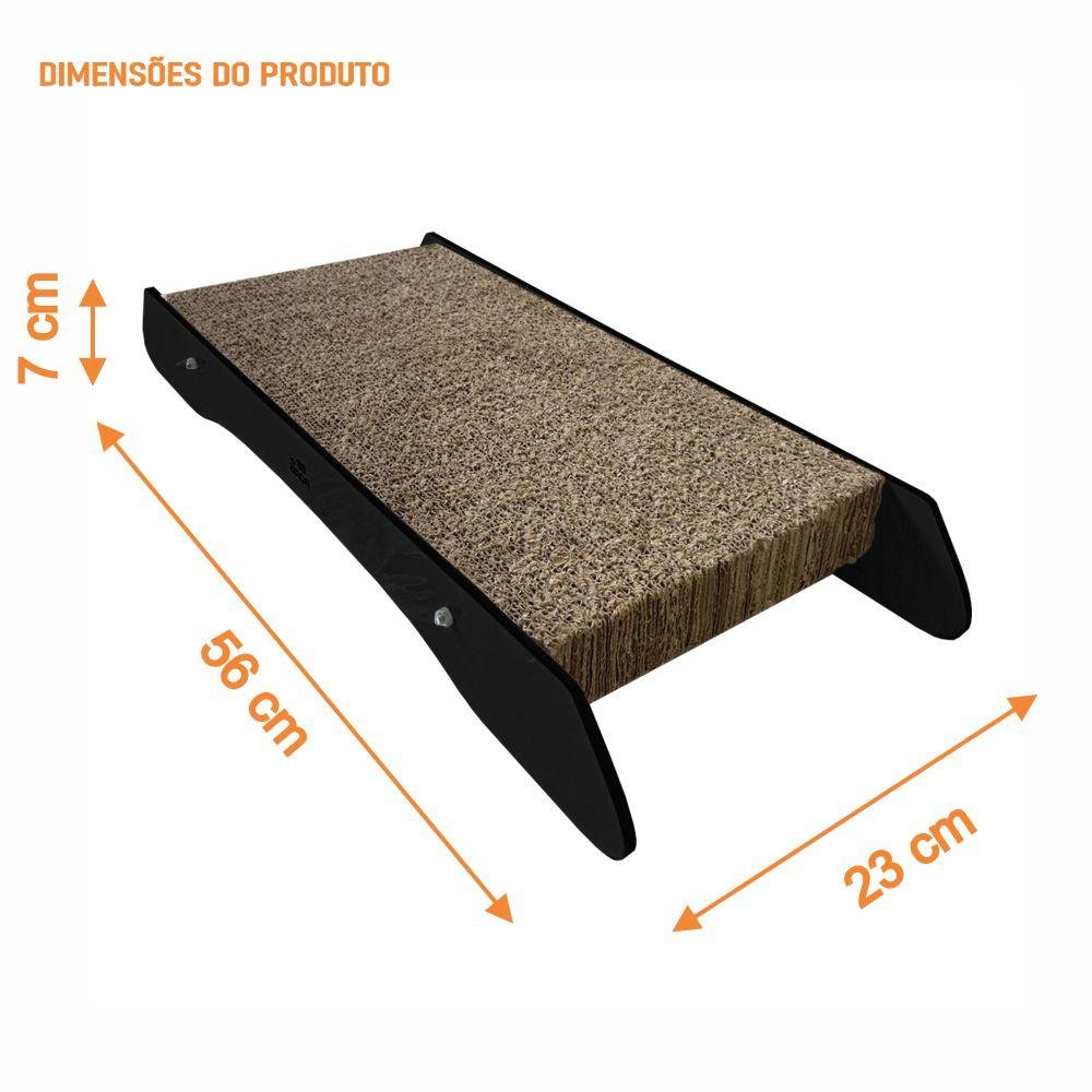 Arranhador de Chão Pet Gato Premium MDF e Refil de Papelão Preto - Desk Design - 4