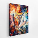 Ver imagem 2 de Homem Tocando Violão Arte Colorido Quadro Canvas 120x80cm
