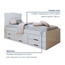 Ver imagem 6 de Cama Solteiro 5 Gavetas Júlia Conquista Moveis Branco