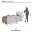 Ver imagem 3 de Cama Solteiro 5 Gavetas Júlia Conquista Moveis Branco
