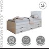 Cama Solteiro 5 Gavetas Júlia Conquista Moveis - 2