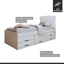 Ver imagem 3 de Cama Solteiro 5 Gavetas Júlia Conquista Moveis