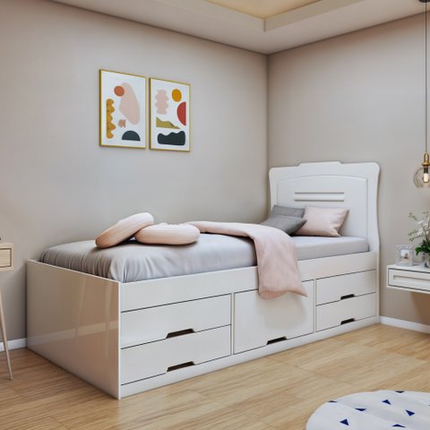 Cama Solteiro 5 Gavetas Júlia Conquista Moveis