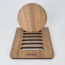Ver imagem 3 de Porta Copos Madeira Mesa Jantar Cozinha Bar Durável 6 Unidades Circular Carvalho