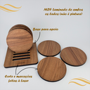 Ver imagem 4 de Porta Copos Madeira Mesa Jantar Cozinha Bar Durável 6 Unidades Circular Carvalho