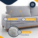 Ver imagem 4 de Sofá Living 4 Lugares Molas Fibra Siliconada Enseada Linho - Almofadas Removíveis 220cm