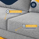 Ver imagem 5 de Sofá Living 4 Lugares Molas Fibra Siliconada Enseada Linho - Almofadas Removíveis 220cm