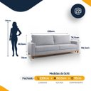Ver imagem 2 de Sofá Living 4 Lugares Molas Fibra Siliconada Enseada Linho - Almofadas Removíveis 220cm
