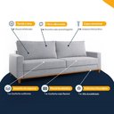 Ver mais imagens de Sofá Living 4 Lugares Molas Fibra Siliconada Enseada Linho - Almofadas Removíveis 220cm