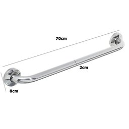 Alça de Apoio 70cm Barra Inox Kit 14 Unidades Idoso Deficiente Banheiro Box Parede Segurança - 5