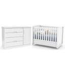 Ver imagem 1 de Jogo de Quarto Infantil com Berço e Cômoda Tutto New Branco Soft - Matic Móveis