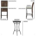 Ver imagem 2 de Mesa Bistrô com 2 Banquetas Roma Preta Corda Náutica Estofado 3 Trama Original