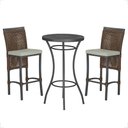 Ver imagem 1 de Mesa Bistrô com 2 Banquetas Roma Preta Corda Náutica Estofado 3 Trama Original