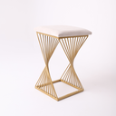 Ver imagem 1 de Banqueta Oceam Baixa 48cm em Metal Dourado