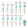 Jogo de Cozinha 12 Peças Silicone Madeira Colher Concha Espatula Fouet Talheres Pote Utensilio Armaz - 4