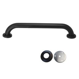 Barra de Apoio 30cm Preta Alça Inox Kit 2 Unidades Acessibilidade Deficiente Idoso Banheiro Parede - 6