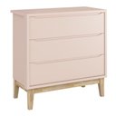 Ver imagem 4 de Jogo de Quarto Classic Cômoda 3 Gavetas e Berço Rosa Fosco com Pés Madeira Natural - Reller Móveis