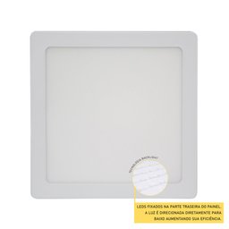 Painel de Led Blumenau Quadrado de Sobrepor 32W Bivolt 3000K Luz Amarela - 2