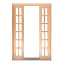 Ver imagem 1 de Porta Balcão de Correr de Madeira Padrão Cedro Quadriculada Reto Bat.14 Cm-2.15(a)x2.30(l)