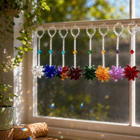 Cristal Suncatcher Jardim Meditação Carro Kit 8