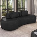 Ver imagem 1 de Sofá 4 Lugares 280cm Orgânico Mellanie Sintético Preto Z32 - Mpozenato
