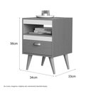 Ver imagem 5 de Kit 02 Mesas de Cabeceira Flex Sal Preto e Ypê Sal Movelaria