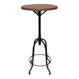 Mesa Bistrô Alta Ferro e Madeira Regulável 50cm - 1