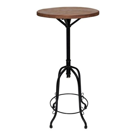 Mesa Bistrô Alta Ferro e Madeira Regulável 50cm