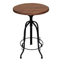 Mesa Bistrô Alta Ferro e Madeira Regulável 50cm - 2
