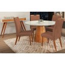 Ver imagem 1 de Mesa de jantar + 4 Cadeiras Itália tampo 120cm Terracota