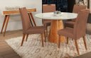 Ver imagem 1 de Mesa de jantar + 4 Cadeiras Itália tampo 120cm Terracota
