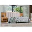Ver imagem 1 de Cabeceira para Cama Queen Size Ripada Irís Estofada com 2 Mesas de Cabeceira D' Doro Cinamomo-
