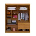 Ver imagem 3 de Guarda-roupa Solteiro 4 Portas 3 Gavetas Laila Cinamomo