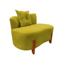 Ver imagem 4 de Namoradeira Sofá Feijão Luna 100cm Orgânica Veludo Amarelo
