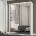 Ver imagem 1 de Guarda Roupa Solteiro Mdf 2 Portas Espelho 170 Cm Qualitá Belmax:branco