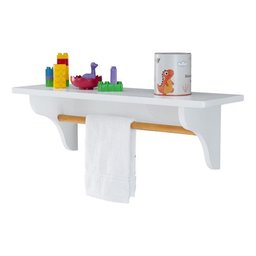 Prateleira Porta Fraldas Branca com Toalheiro Mdf Infantil - 2