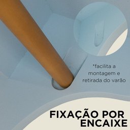 Prateleira Porta Fraldas Branca com Toalheiro Mdf Infantil - 6