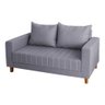 Sofá Namoradeira Requinte 1.40m 2 Lugares Estofado com Fibra Siliconada e Design Elegante Cinza - 6