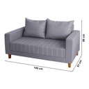 Ver imagem 3 de Sofá Namoradeira Requinte 1.40m 2 Lugares Estofado com Fibra Siliconada e Design Elegante Cinza