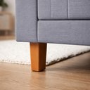 Ver imagem 5 de Sofá Namoradeira Requinte 1.40m 2 Lugares Estofado com Fibra Siliconada e Design Elegante Cinza