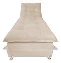 Ver imagem 3 de Sofa Cama Chaise Bicama Reclinavel Sala Lavinia Suede:Bege/Suede