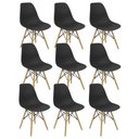 Ver imagem 3 de Kit 9 Cadeiras Charles Eames Eiffel Wood Design Preto