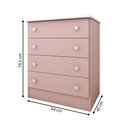 Ver imagem 4 de Cômoda Infantil Divertidamente 4 Gavetas Rosa - Panorama Móveis