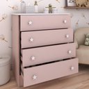 Ver imagem 2 de Cômoda Infantil Divertidamente 4 Gavetas Rosa - Panorama Móveis
