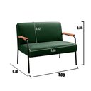 Ver imagem 6 de Kit Namoradeira + 2 Poltronas Jade Braços Metal Decoração Recepção Sala - Veludo Verde