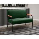 Ver imagem 4 de Kit Namoradeira + 2 Poltronas Jade Braços Metal Decoração Recepção Sala - Veludo Verde