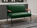 Ver imagem 4 de Kit Namoradeira + 2 Poltronas Jade Braços Metal Decoração Recepção Sala - Veludo Verde