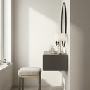 Ver imagem 2 de Aparador Eros 90cm Suspenso Penteadeira Flutuante com Gavetas Moderno Estilo Minimalista:cinza