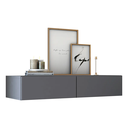 Ver imagem 5 de Aparador Eros 90cm Suspenso Penteadeira Flutuante com Gavetas Moderno Estilo Minimalista:cinza